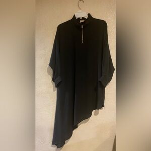 Ladies Zadie B Black Hi-Lo Tunic Style Blouse Size L